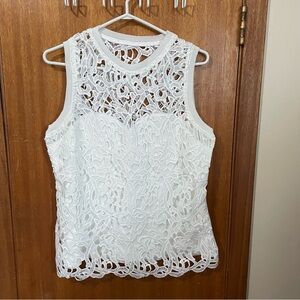 VENUS White Lace Tank Top